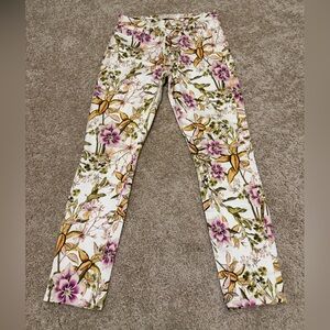 JEN7 Floral Ankle Skinny Pants Women’s Size 2